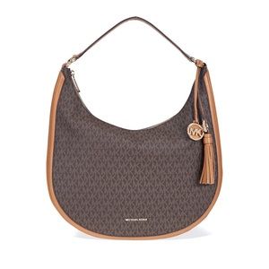 MK MICHAEL KORS Lydia Large Hobo Shoulder Bag - Brown LIKE NEW